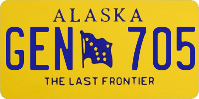 AK license plate GEN705