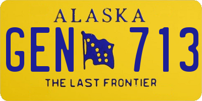 AK license plate GEN713