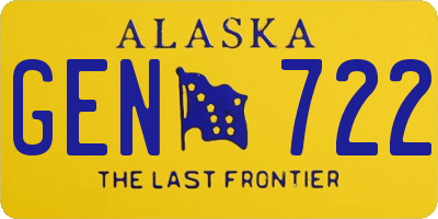 AK license plate GEN722