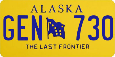 AK license plate GEN730