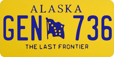 AK license plate GEN736