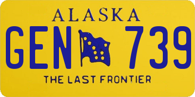 AK license plate GEN739