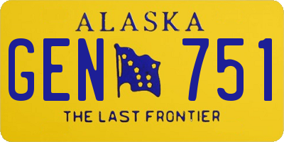 AK license plate GEN751