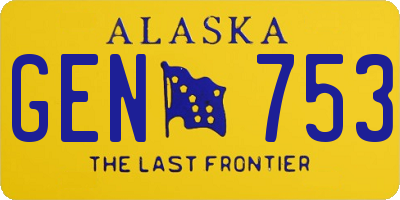 AK license plate GEN753