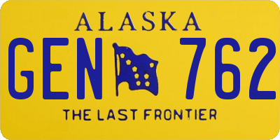 AK license plate GEN762