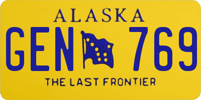 AK license plate GEN769