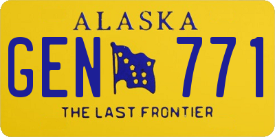 AK license plate GEN771