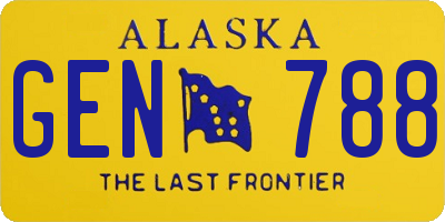 AK license plate GEN788