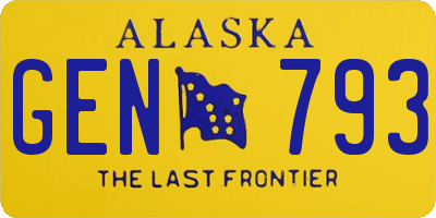 AK license plate GEN793