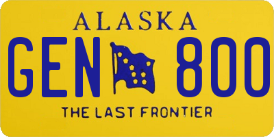 AK license plate GEN800