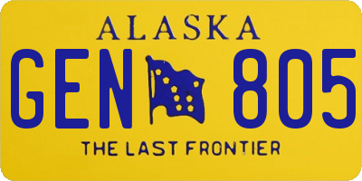 AK license plate GEN805