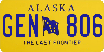 AK license plate GEN806