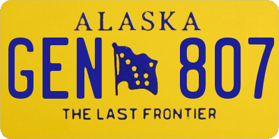 AK license plate GEN807