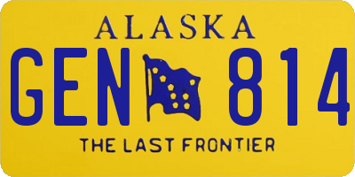 AK license plate GEN814