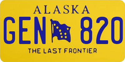 AK license plate GEN820
