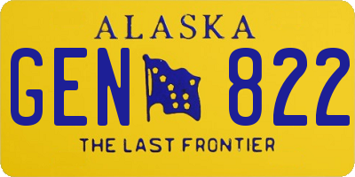 AK license plate GEN822