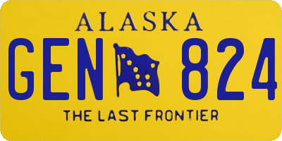 AK license plate GEN824