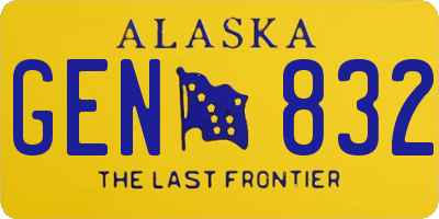 AK license plate GEN832