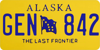 AK license plate GEN842