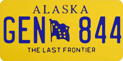 AK license plate GEN844
