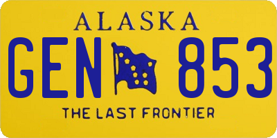 AK license plate GEN853