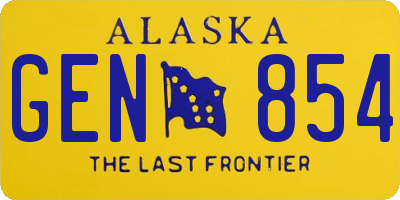 AK license plate GEN854