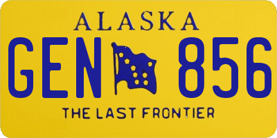 AK license plate GEN856