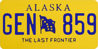AK license plate GEN859