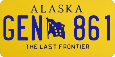 AK license plate GEN861