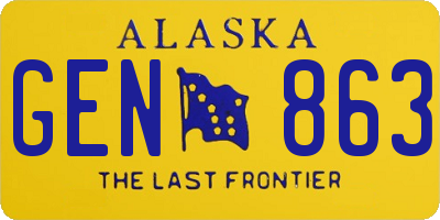 AK license plate GEN863