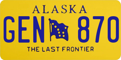 AK license plate GEN870