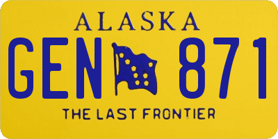 AK license plate GEN871