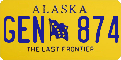 AK license plate GEN874