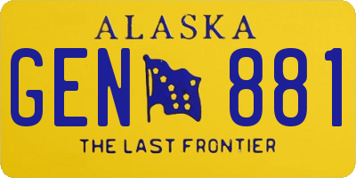AK license plate GEN881