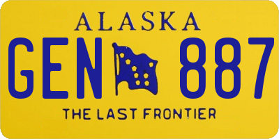 AK license plate GEN887