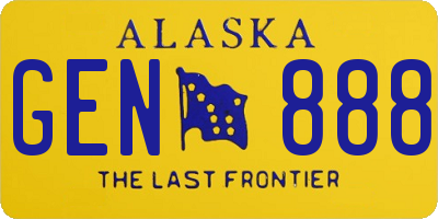 AK license plate GEN888