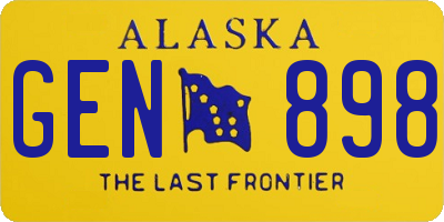AK license plate GEN898