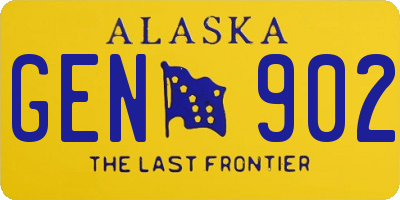AK license plate GEN902