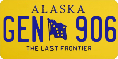 AK license plate GEN906