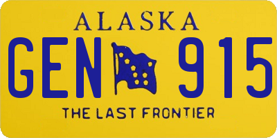 AK license plate GEN915