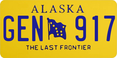 AK license plate GEN917