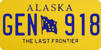 AK license plate GEN918
