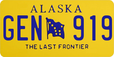 AK license plate GEN919