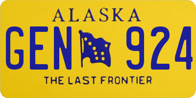 AK license plate GEN924