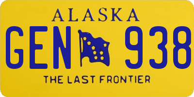 AK license plate GEN938