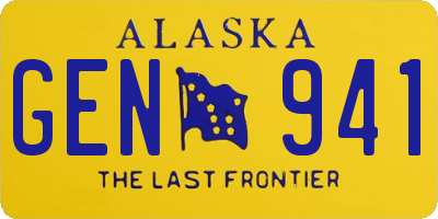 AK license plate GEN941