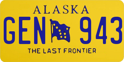 AK license plate GEN943