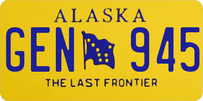AK license plate GEN945