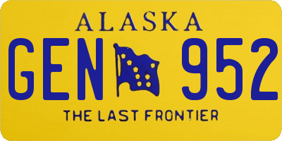AK license plate GEN952