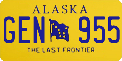 AK license plate GEN955